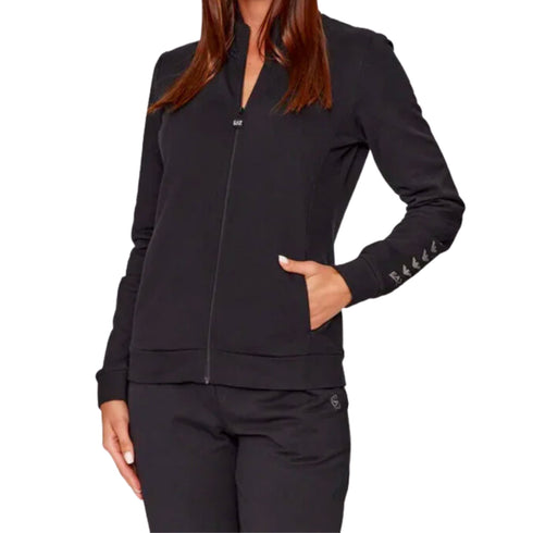 EA7 Emporio Armani Tuta sportiva Tuta Donna con zip logata Eagle Nero oro - Francavilla Moda