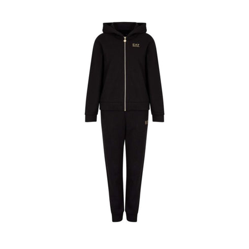 Tuta Donna Logo Series Essential Nero oro EA7 Emporio Armani- Francavilla Moda