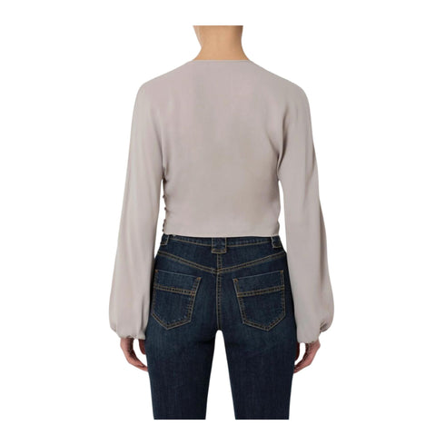 Elisabetta Franchi Blusa Blusa Donna cropped arricciata Grigio - Francavilla Moda