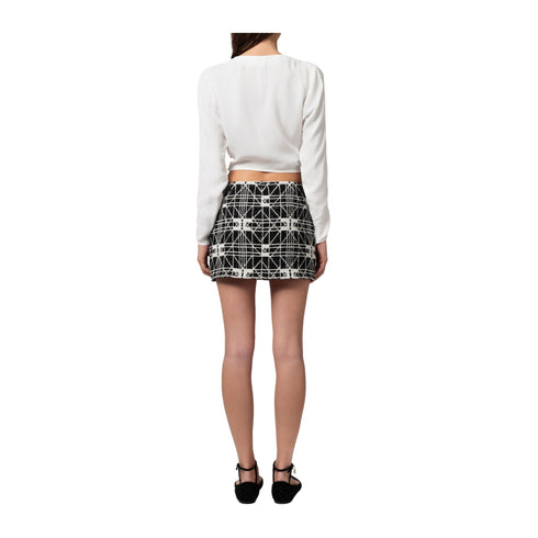 Elisabetta Franchi Blusa Blusa Donna cropped con scollo a V Avorio - Francavilla Moda