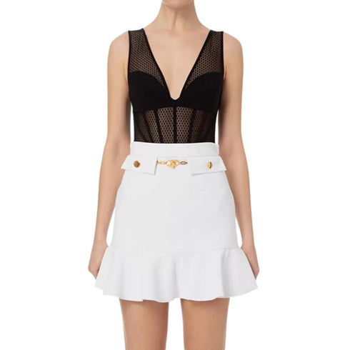 Body Donna con disegno busiter Nero Elisabetta Franchi- Francavilla Moda