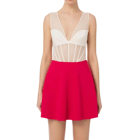 Body Donna con disegno busiter Burro Elisabetta Franchi- Francavilla Moda