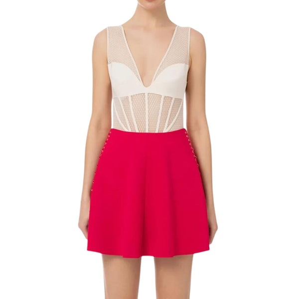 Body Donna con disegno busiter Burro Elisabetta Franchi- Francavilla Moda