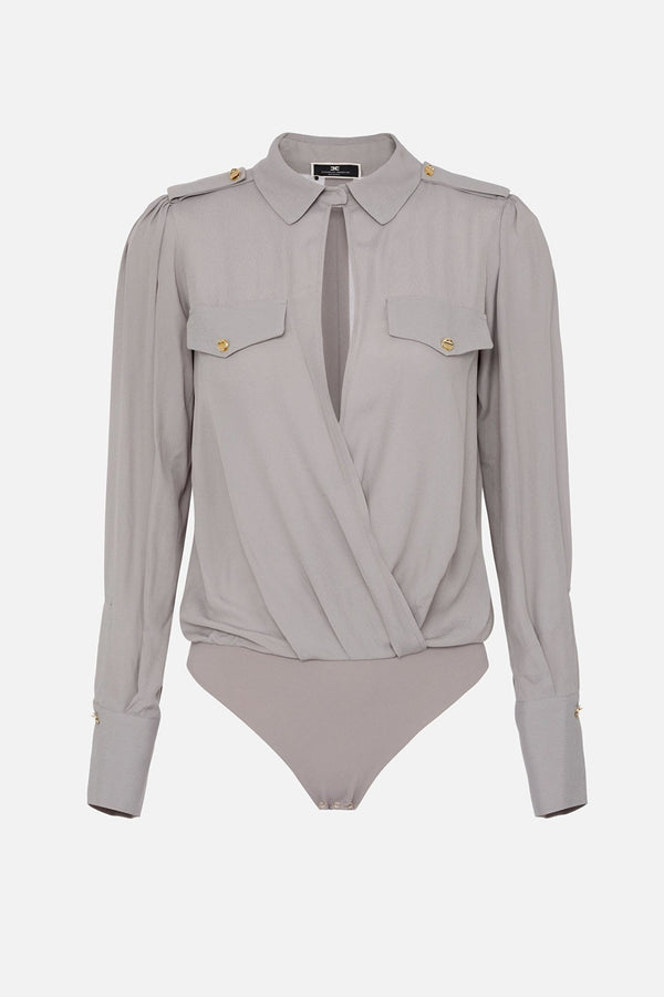Camicia Donna CB00116E2 body con tasche Grigio ELISABETTA FRANCHI- Francavilla Moda
