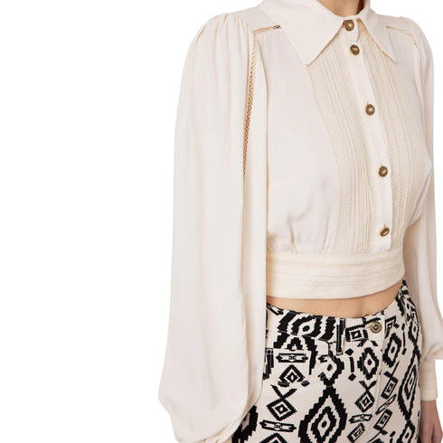 Camicia Donna con fiocco Burro Elisabetta Franchi- Francavilla Moda