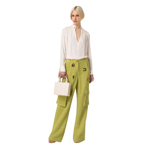 Elisabetta Franchi Camicia elegante Camicia Donna con scollo a V Burro - Francavilla Moda