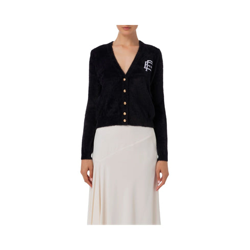 Cardigan Donna in maglia Nero burro Elisabetta Franchi- Francavilla Moda