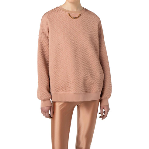 Felpa Donna con motivo logo Nero Elisabetta Franchi- Francavilla Moda