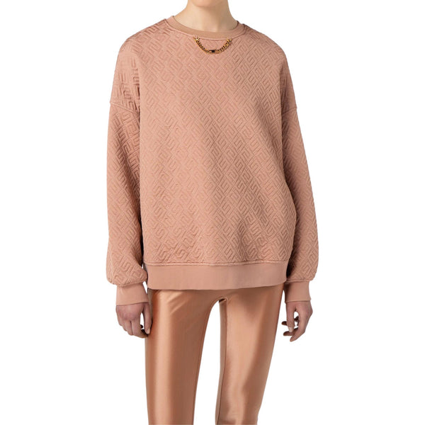 Felpa Donna con motivo logo Nero Elisabetta Franchi- Francavilla Moda