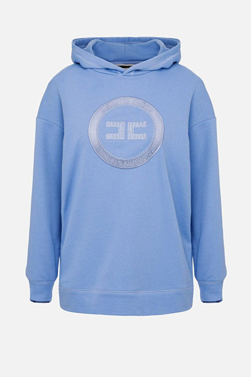 Felpa Donna in cotone ricamata Pervinca ELISABETTA FRANCHI- Francavilla Moda