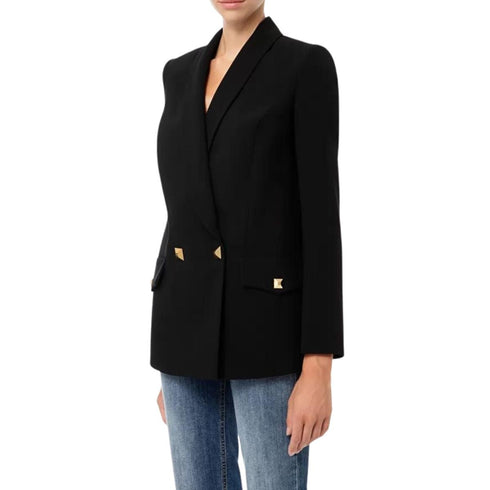 Giacca doppiopetto taglio uomo con Borchie Oro Nero ELISABETTA FRANCHI- Francavilla Moda