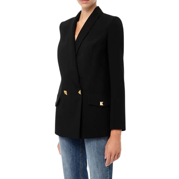 Giacca doppiopetto taglio uomo con Borchie Oro Nero ELISABETTA FRANCHI- Francavilla Moda