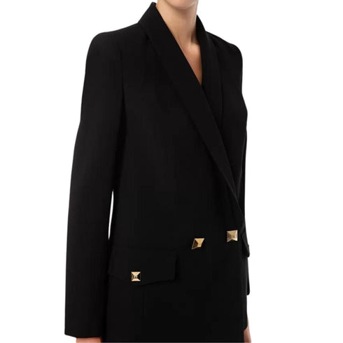 Giacca doppiopetto taglio uomo con Borchie Oro Nero ELISABETTA FRANCHI- Francavilla Moda
