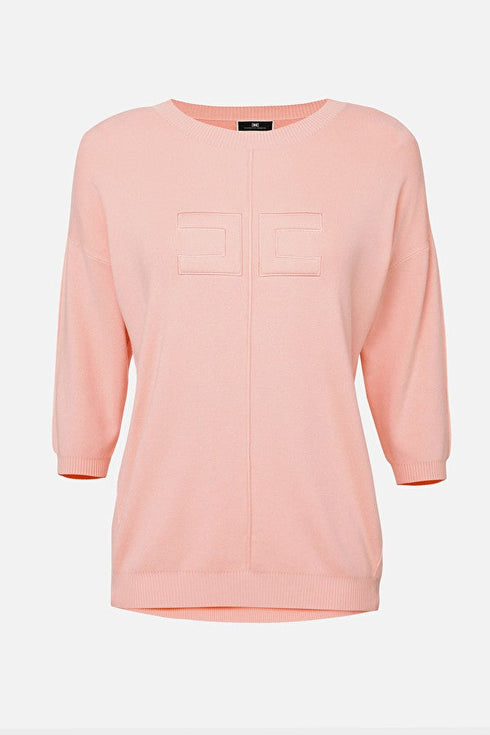 Girocollo Donna con logo in rilievo Rosa ELISABETTA FRANCHI- Francavilla Moda