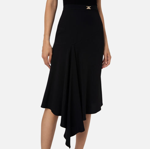 Gonna Donna lunga con accessorio Nero Elisabetta Franchi- Francavilla Moda