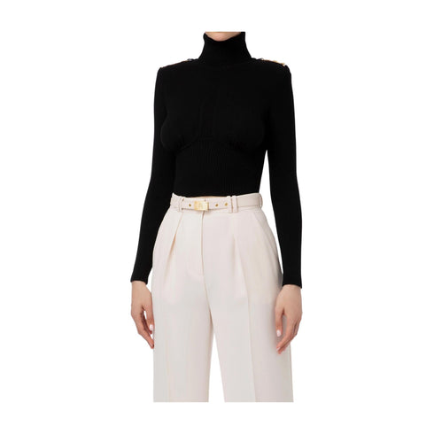 Maglia Donna a collo alto Nero Elisabetta Franchi- Francavilla Moda
