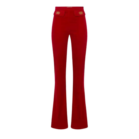 Pantalone da Donna con Patte in Velluto Red velvet ELISABETTA FRANCHI- Francavilla Moda