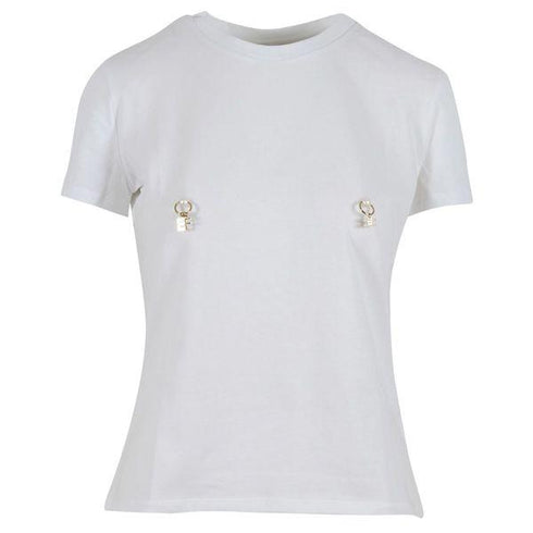 T-shirt Donna MA20616E2 con orecchini Grigio ELISABETTA FRANCHI- Francavilla Moda