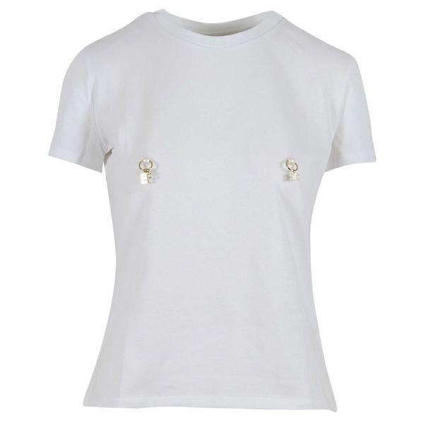 T-shirt Donna MA20616E2 con orecchini Grigio ELISABETTA FRANCHI- Francavilla Moda