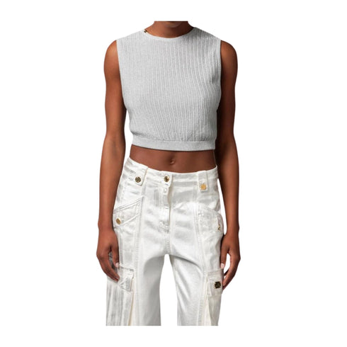 ELISABETTA FRANCHI Top Top Donna metallizzato Grigio - Francavilla Moda