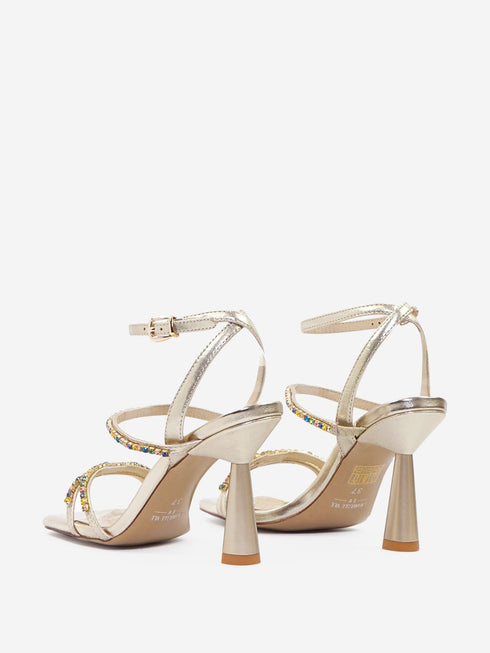Sandalo Donna strass multicolor Oro Emanuelle Vee- Francavilla Moda