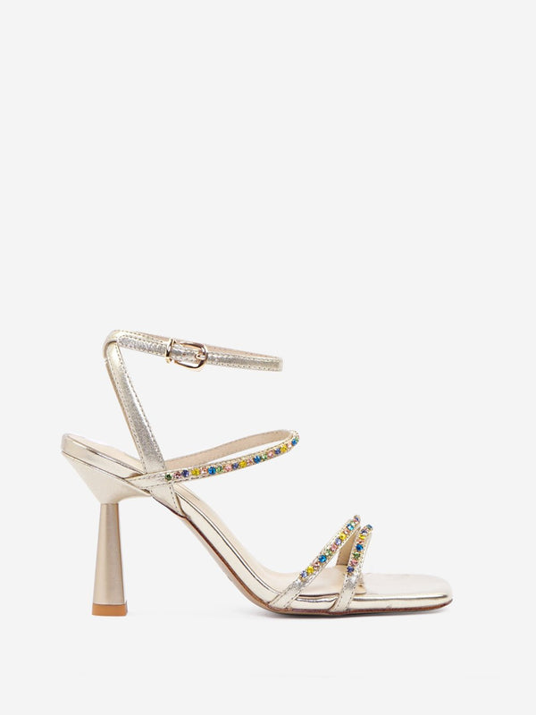 Sandalo Donna strass multicolor Oro Emanuelle Vee- Francavilla Moda