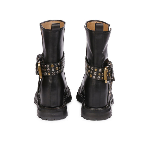 Stivaletto Donna in pelle con borchie Nero EMANUELLE VEE- Francavilla Moda