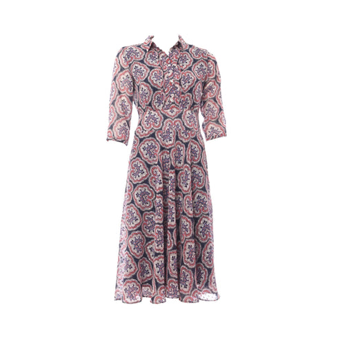 Abito Donna plumetis fantasia Blu rosso EMME MARELLA- Francavilla Moda