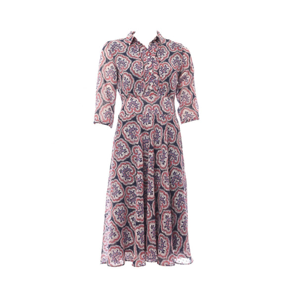 Abito Donna plumetis fantasia Blu rosso EMME MARELLA- Francavilla Moda