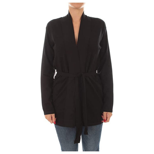 Cardigan Donna CERNIA con cintura Nero Emme Marella- Francavilla Moda