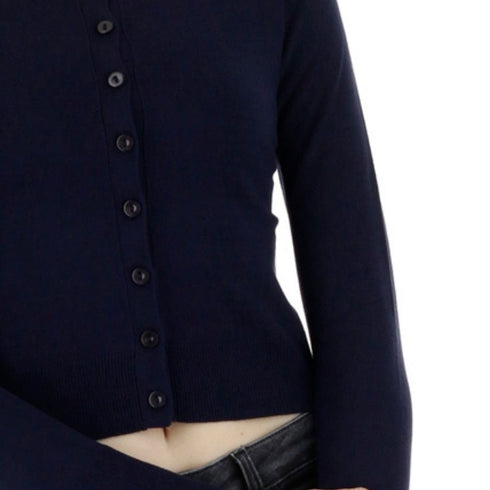 Cardigan Donna RINATO in viscosa a girocollo Blu EMME MARELLA- Francavilla Moda