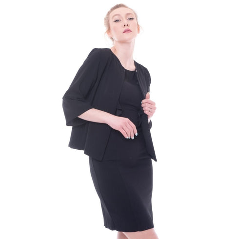 Giacca Donna DOPPIA a campana con gancetto Nero EMME MARELLA- Francavilla Moda