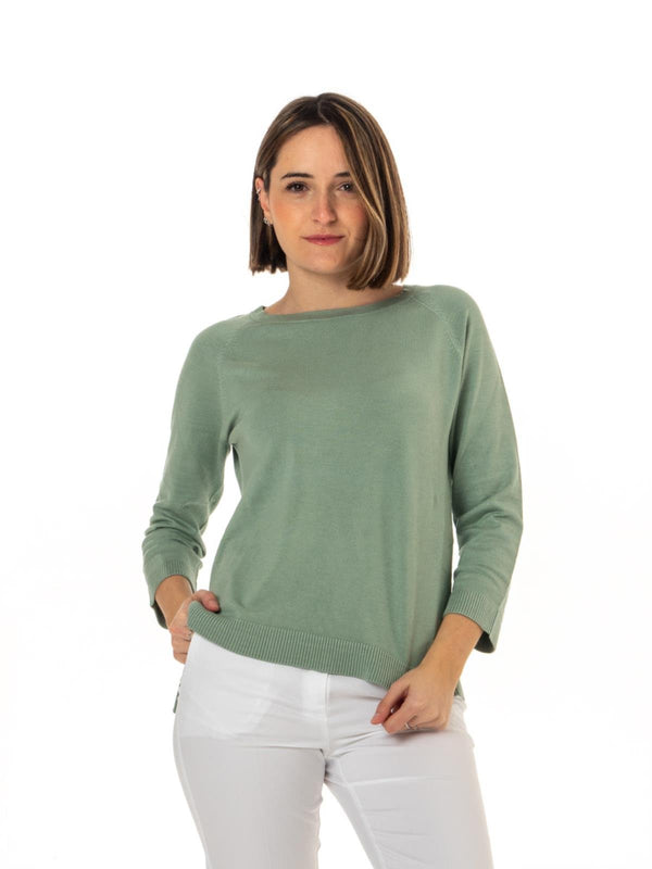 Girocollo Donna con spacchi laterali Verde EMME MARELLA- Francavilla Moda