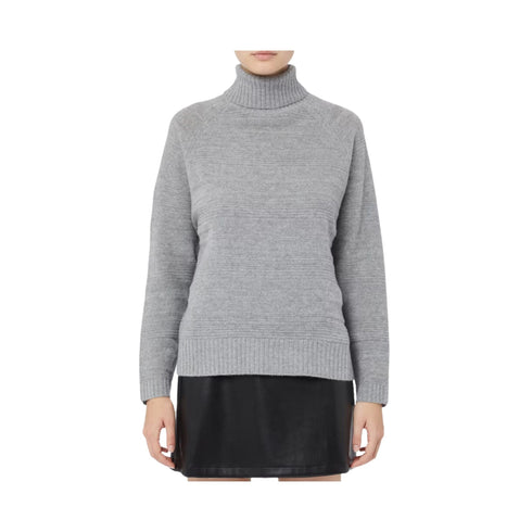 Emme Marella Pullover Maglia Dolcevita Donna in lana lavorata Grigio - Francavilla Moda