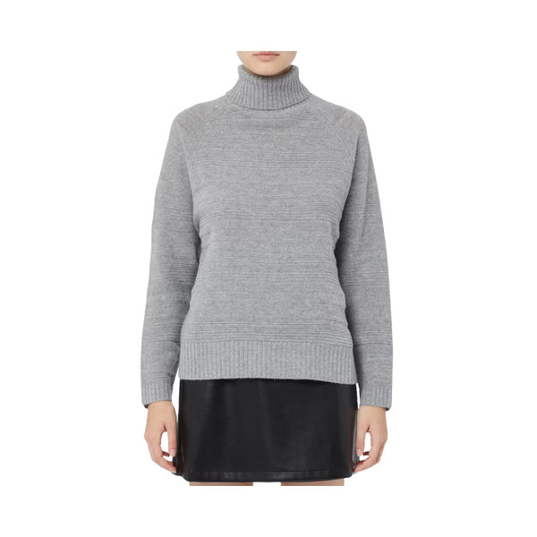 Emme Marella Pullover Maglia Dolcevita Donna in lana lavorata Grigio - Francavilla Moda