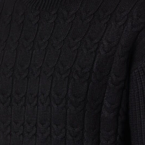 Emme Marella Maglia Maglia Donna con lavorazione a treccia Nero A23-EMME MARELLAREPLICA-005-S - Francavilla Moda