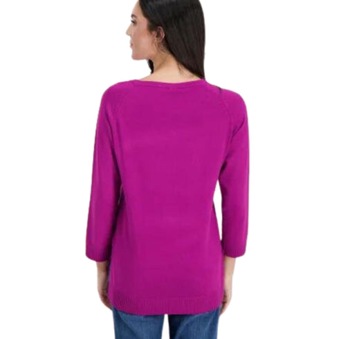 Emme Marella Maglia Maglia Donna modello girocollo Ciclamino - Francavilla Moda