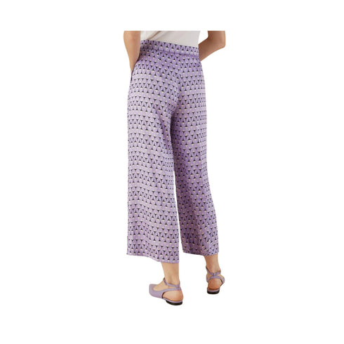 Pantalone Donna cropped fantasia Panna lilla EMME MARELLA- Francavilla Moda