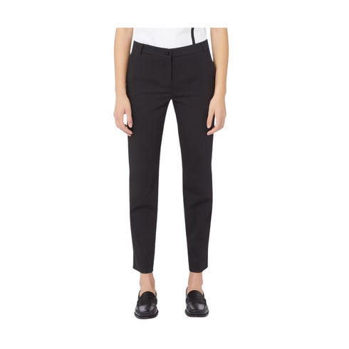 Emme Marella Pantaloni Pantalone Donna in doppio cotone stretch Nero A23-EMME MARELLABIAGIO -006-40 - Francavilla Moda
