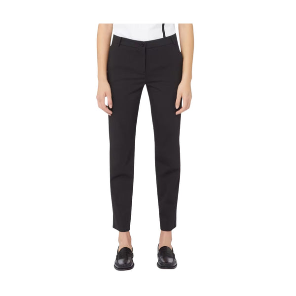 Emme Marella Pantaloni Pantalone Donna in doppio cotone stretch Nero A23-EMME MARELLABIAGIO -006-40 - Francavilla Moda