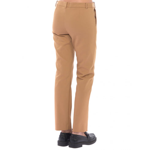 Emme Marella Pantaloni Pantalone Donna in doppio cotone stretch Cammello - Francavilla Moda