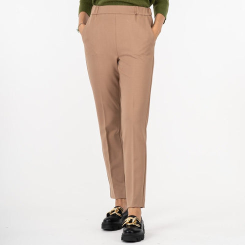 Pantalone Donna Zagara con vita elastica Cammello Emme Marella- Francavilla Moda