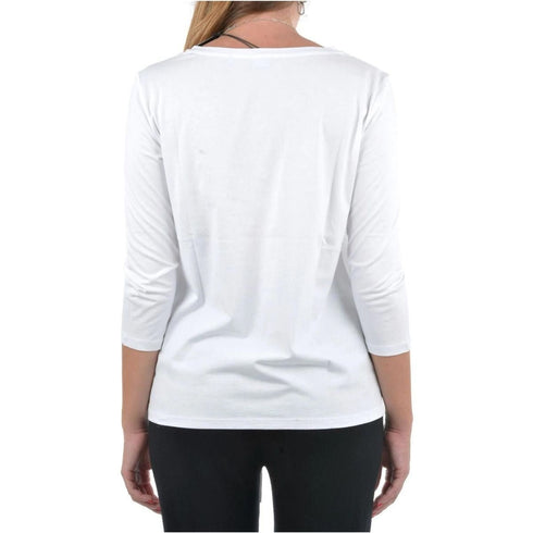 T-Shirt Donna IGNOTO con maniche 3/4 Bianco azzurro Emme Marella- Francavilla Moda