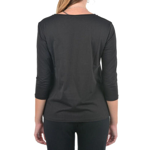 T-Shirt Donna IGNOTO con maniche 3/4 Nero Emme Marella- Francavilla Moda