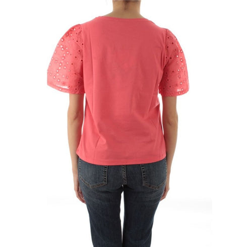 T-shirt Donna PANAMA con ricamo sangallo Corallo EMME MARELLA- Francavilla Moda