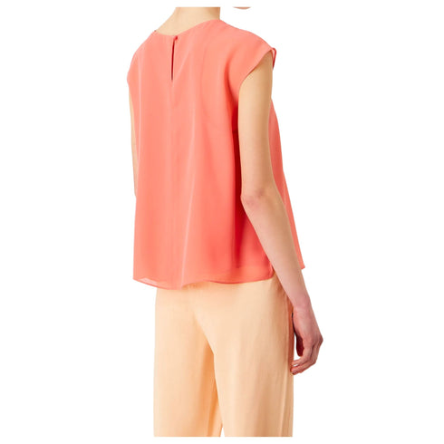 Blusa donna con effetto doppiato Salmone Emporio Armani- Francavilla Moda