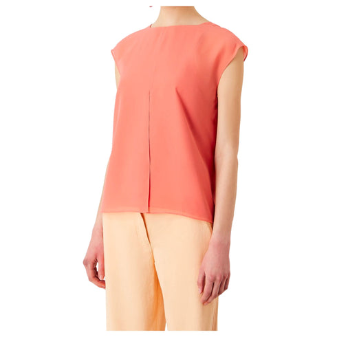 Blusa donna con effetto doppiato Salmone Emporio Armani- Francavilla Moda