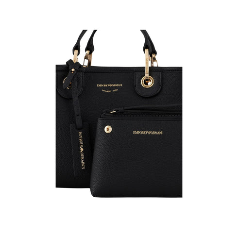 Emporio Armani Borsa a mano Borsa Donna shopper piccola modello MyEA Nero argento - Francavilla Moda