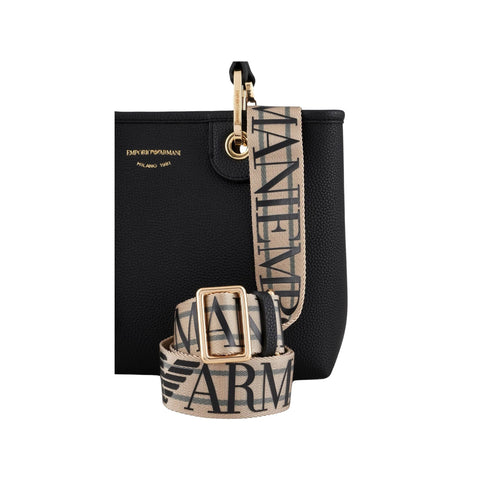 Emporio Armani Borsa a mano Borsa Donna shopper piccola modello MyEA Nero argento - Francavilla Moda
