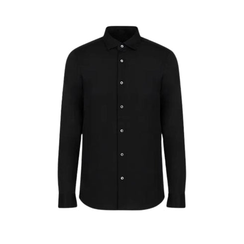 Emporio Armani Camicia elegante Camicia Uomo in misto lyocell Nero - Francavilla Moda